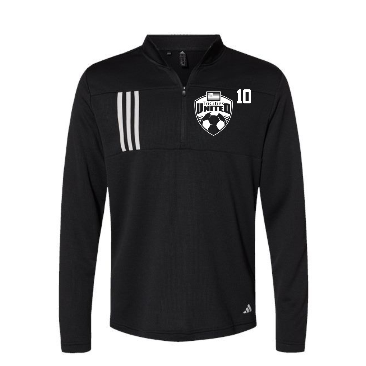 Adidas - 3-Stripes Double Knit Quarter-Zip Pullover CUSTOMIZED