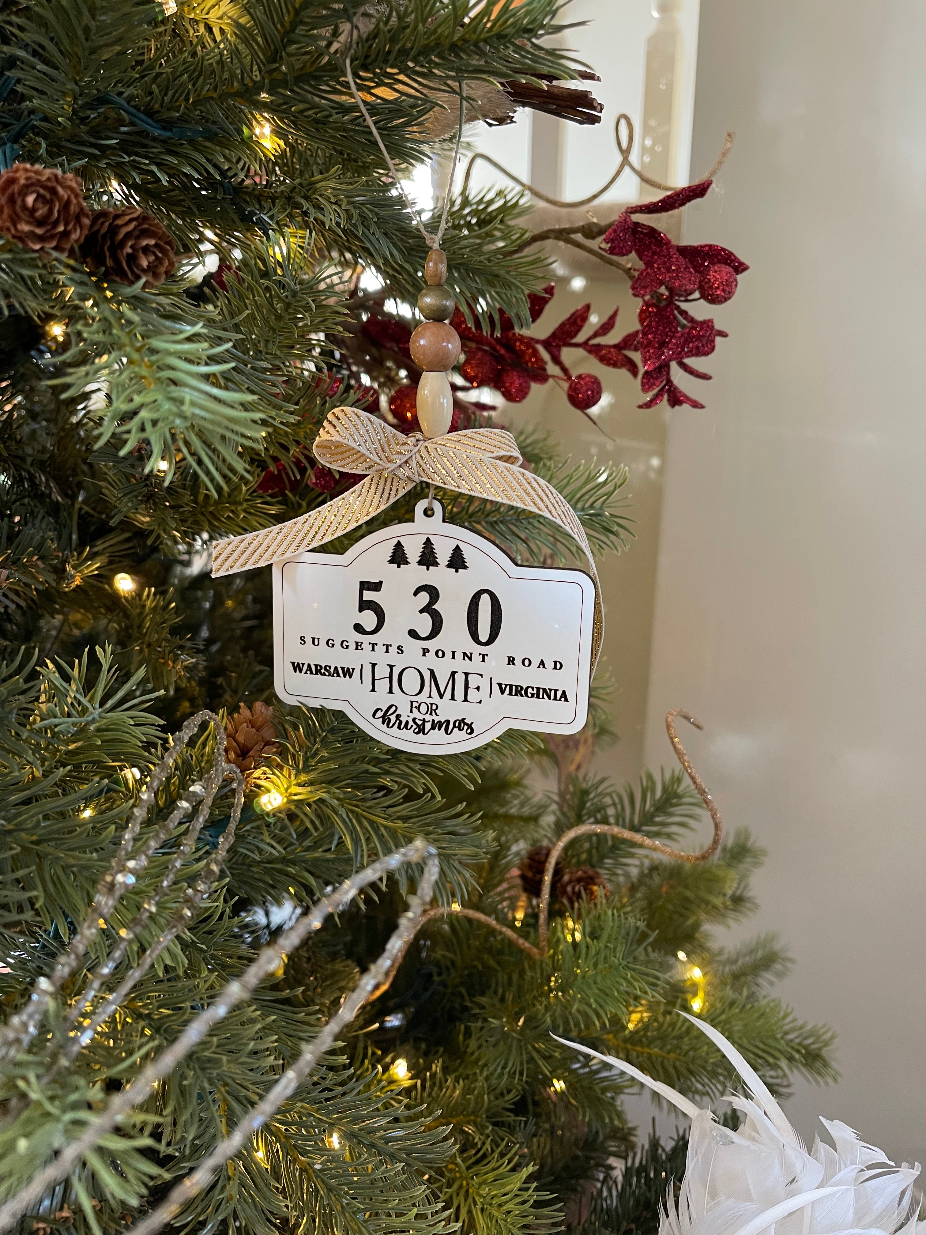Personalized Zip Code/Address Christmas Ornaments