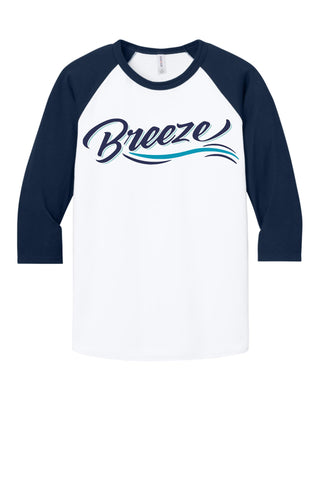 COASTAL BREEZE BASEBALL RAGLAN TSHIRTS-NO NAME/NUMBER