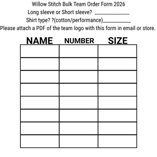 BULK SPORTS TEAM ORDER