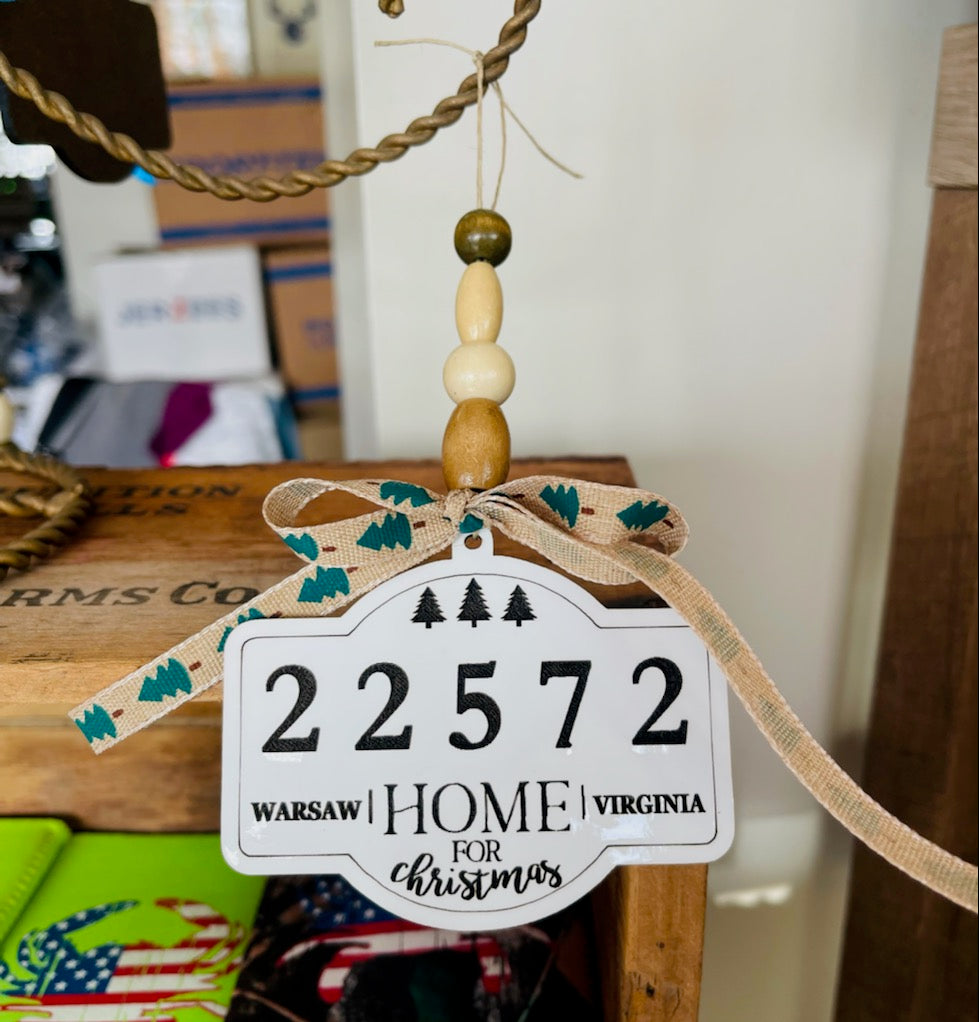Personalized Zip Code Christmas Ornaments